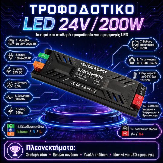 VenCore LED Power Supply Power 200W With Output Voltage 24V