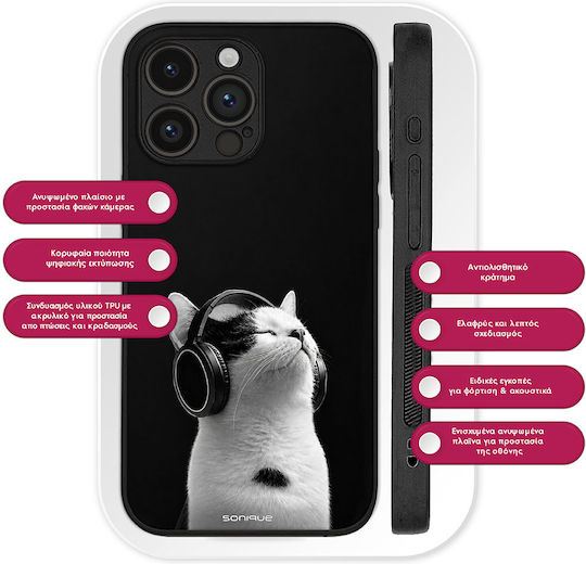 Калъф Sonique Men's Edition Series Realme C67 4g Audio Kitten Бял