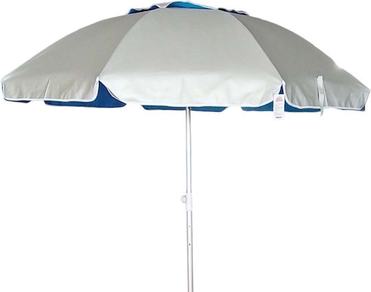 Mega Bazaar Folding Aluminum Beach Umbrella Diameter 2.3m with Blue Air Duct