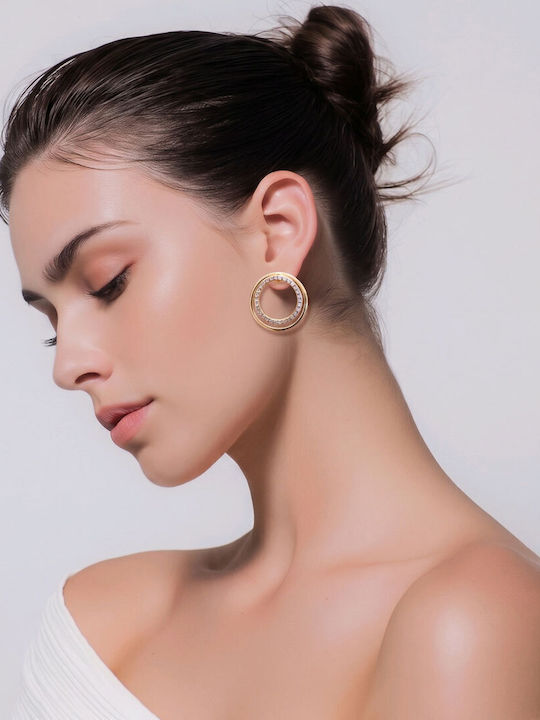 Touch Earrings Gold Plated Steel 55 409 Gold