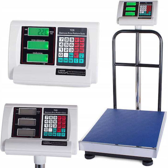 Verk Group Cântar Electronic cu Coloană cu Capacitate de Cântărire 300kg și Precizie 50gr