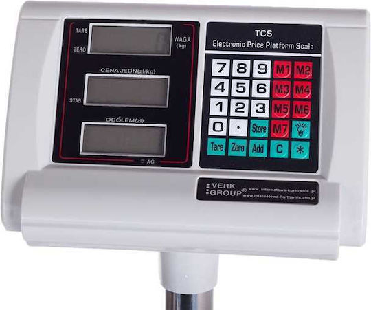 Verk Group Cântar Electronic cu Coloană cu Capacitate de Cântărire 300kg și Precizie 50gr