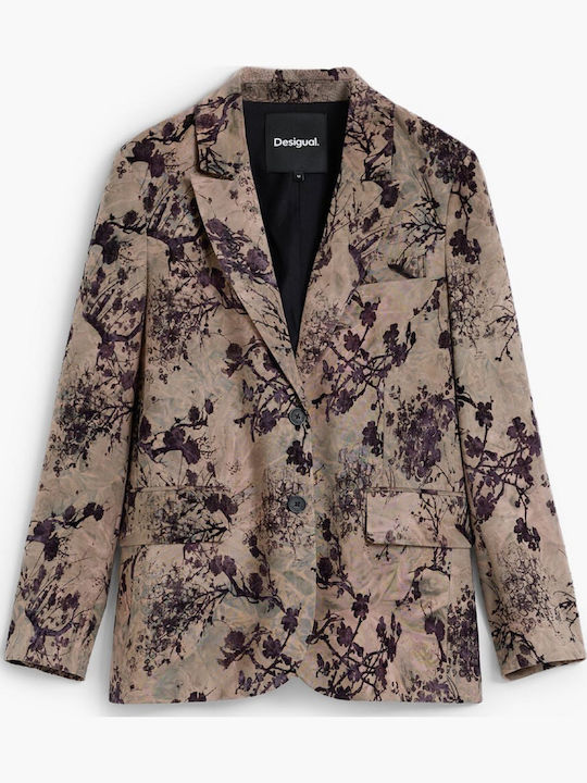 Desigual Langes Damen Blazer Beige