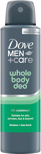 Dove Men+ Care Whole Body Aloe + Bamboo with Vitamin E Deodorant Spray Aluminium Free 150ml