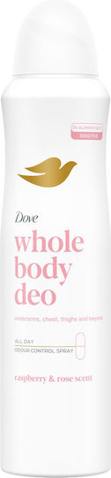 Dove Whole Body Sensitive - Raspberry & Rose Αποσμητικό σε Spray Χωρίς Αλουμίνιο 150ml
