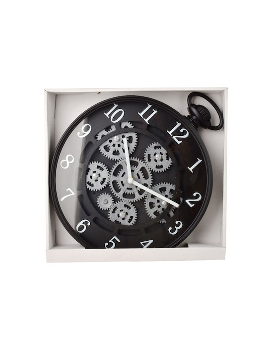 Mondex Leise Wanduhr Schwarz 30x37cm