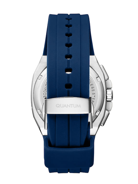 Quantum Adrenaline Ceas Bărbați 41mm Baterie Cu Curea Din Cauciuc Albastră