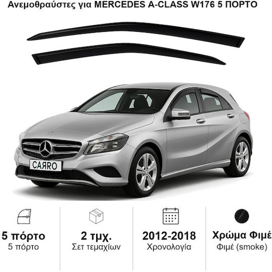 Heko Satz Windabweiser Vordere Dark Fime für Mercedes-Benz Eine Klasse 2Stück