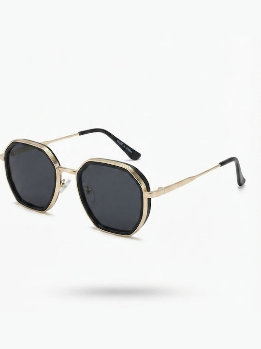 Max Air Women Sunglasses with Black Metallic Frame and Black Lens SA032