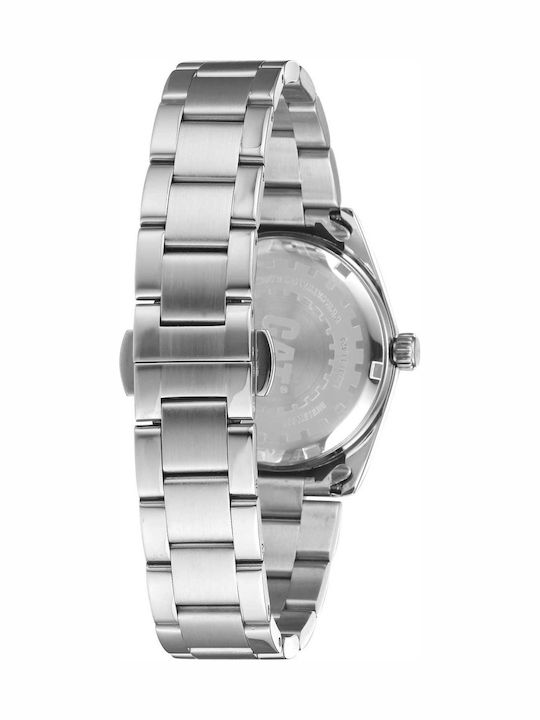 CAT Damenuhr 36mm Batterie mit Silber Metall-Armband