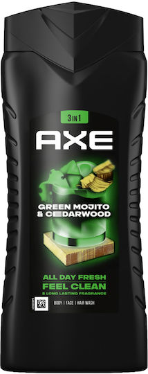 Axe Wild Green Mojito & Cedarwood Душ Гел за Мъже с Дървесен Аромат 400ml