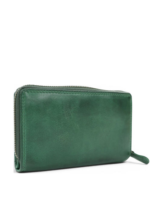 Large Leather Women's Wallet Green