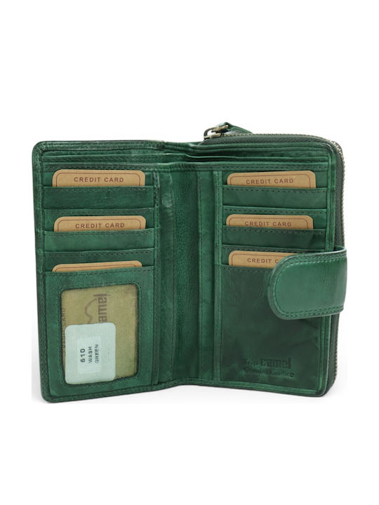 Large Leather Women's Wallet Green