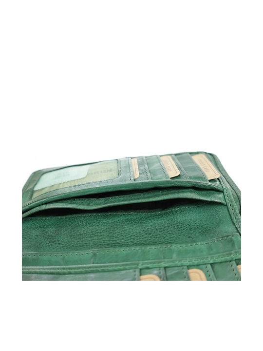 Large Leather Women's Wallet Green