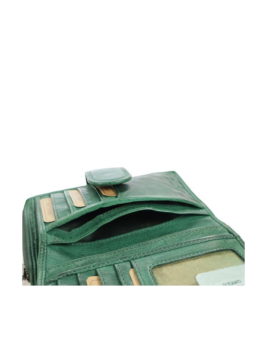 Large Leather Women's Wallet Green