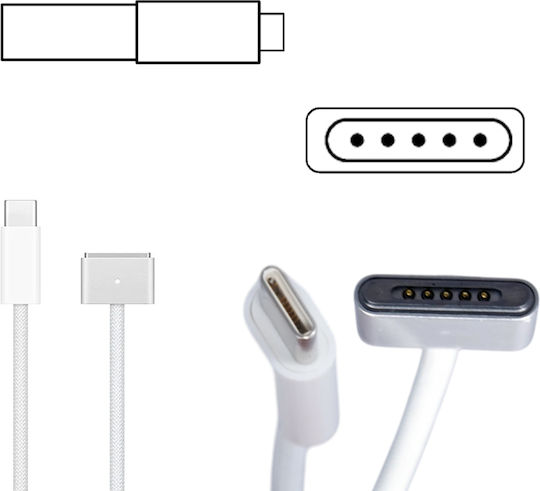 Laptop Charger 70W 20.6V 3.4A for Apple with Detachable Power Cord