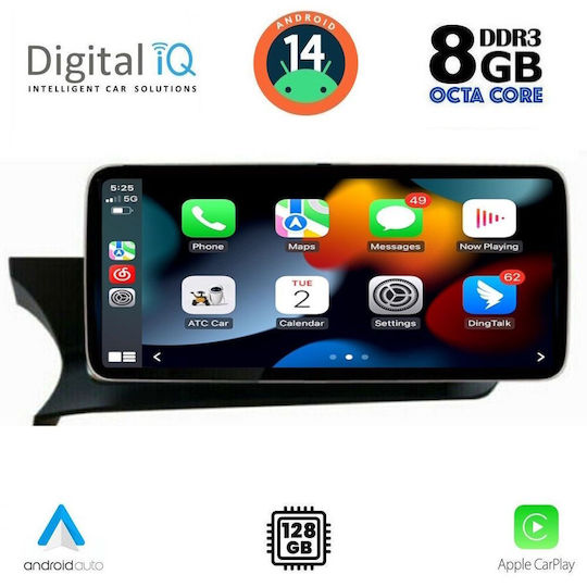 Digital IQ Ηχοσύστημα Αυτοκινήτου για Mercedes-Benz C Class 2011-2014 (Bluetooth/USB/WiFi/GPS/Apple-Carplay/Android-Auto) με Οθόνη Αφής 10.25"