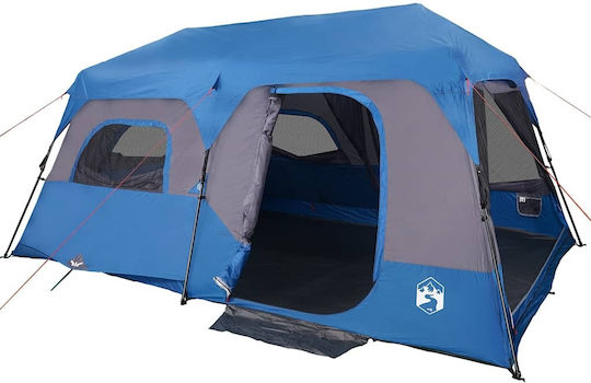 vidaXL Camping Tent Blue for 9 People 441x288x217cm
