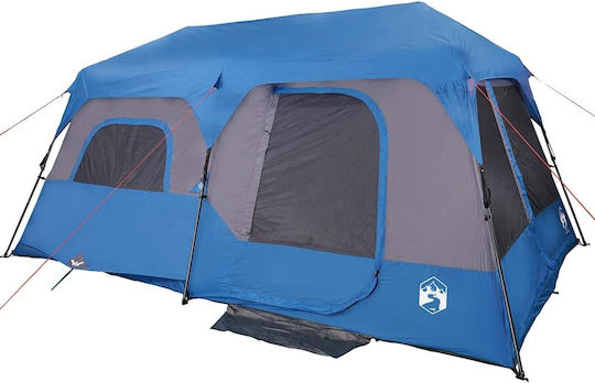 vidaXL Camping Tent Blue for 9 People 441x288x217cm