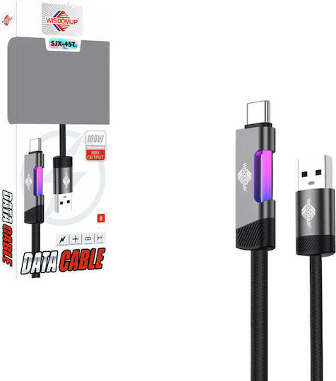 WisdomUp Cable USB-C male - USB-A 100W