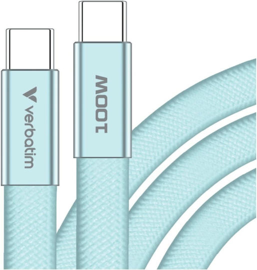 Verbatim USB 2.0 Cable USB-C Male - USB-C 100W PD Blue 1.2m 30276
