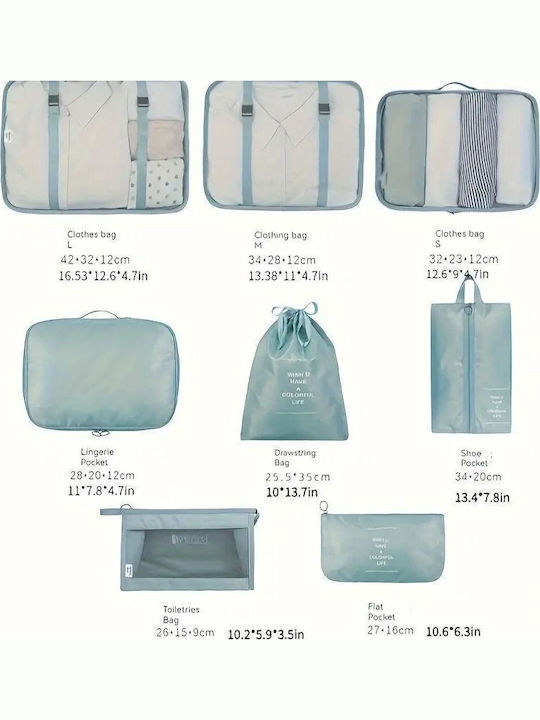 Комплект за пътуване 7 бр Органайзер за чанта Portable Travel Storage Bag Set 7pcs Сив