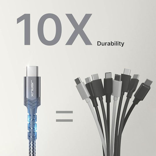 Jsaux Geflochtenes USB Typ-C Kabel Männlich - USB-C Graue 2m 2 Stück