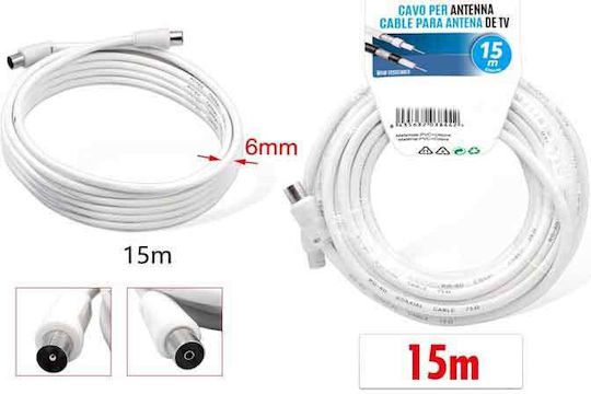 Antenna Cable Coax Male - Coax Female 15m 2303844215434 1pc