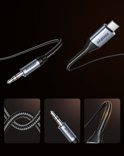 Innostyle Cable USB-C male - 3.5mm Γκρι 1m A140GY