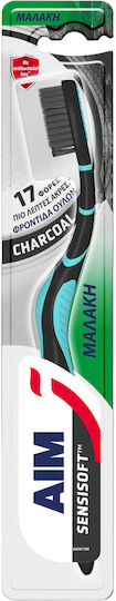 AIM Sensisoft Charcoal Toothbrush Soft Black