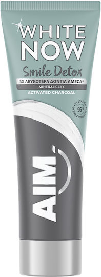 AIM White Now Smile Detox Pastă de dinți cu cărbune activ pentru Albire 75ml