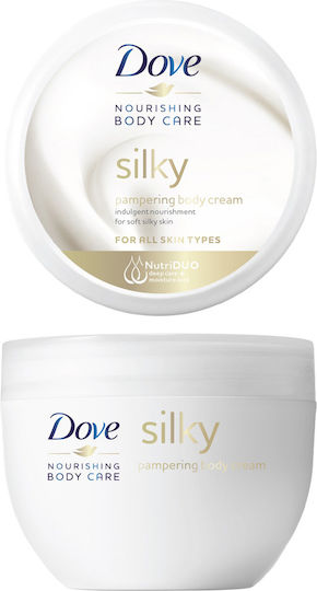 Dove Silky Ενυδατική Κρέμα Σώματος με Ουρία & Βούτυρο Καριτέ για Ξηρές Επιδερμίδες 300ml