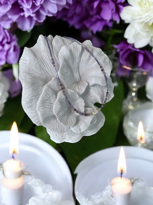 Ezera Choker Din Argint Plăcat Cu Aur Violet