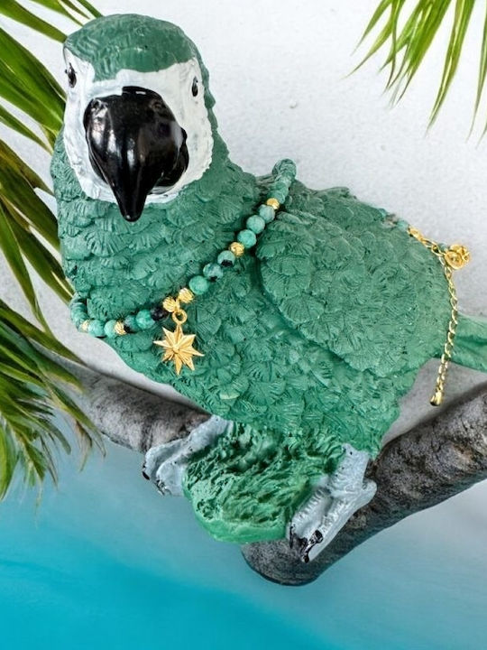 Ezera Choker Semn Zodiacal Leu Din Argint Plăcut Cu Aur Verde