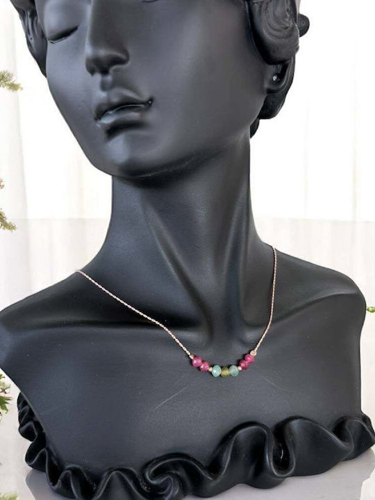 Ezera Choker Din Argint Roz Plăcat Cu Aur