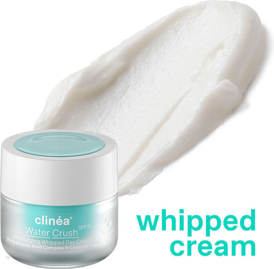 Clinea Water Crush Light 48ωρη Κρέμα Προσώπου Ημέρας με SPF15 για Ενυδάτωση & Ρύθμιση Λιπαρότητας με Υαλουρονικό Οξύ & Πρεβιοτικά 50ml