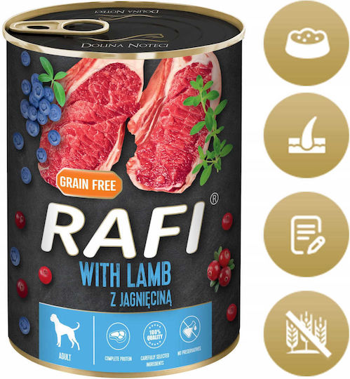 Rafi Hrana Umedă Pentru Câini Dietetică Cu Miel Fără Cereale 12x400gr