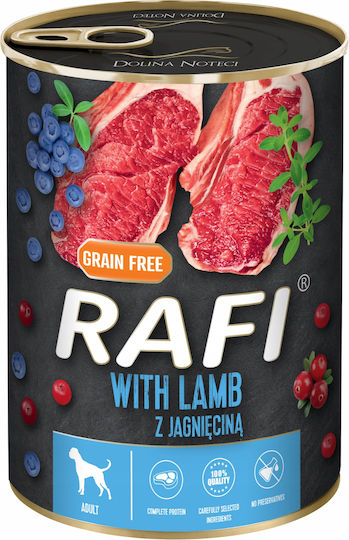 Rafi Hrana Umedă Pentru Câini în Conservă Dietetică cu Miel Fără Cereale 6x400gr