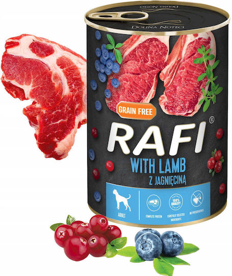 Rafi Hrana Umedă Pentru Câini în Conservă Dietetică cu Miel Fără Cereale 6x400gr
