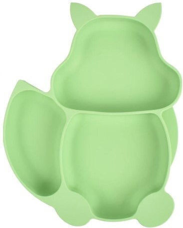 Set de Hrană din Silicon cu Bază Antiderapantă Verde 4 Buc pentru 6+ Luni