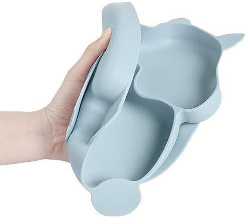 Set de Hrană din Silicon cu Bază Antiderapantă Turcoaz 4 Buc pentru 6+ Luni