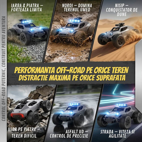 Fernsteuerung Monstertruck Rc Off-road Auto 25km/h 1:20 Maßstab Stoßdämpfer Federung Hochgriffreifen Akku Inklusive Grau