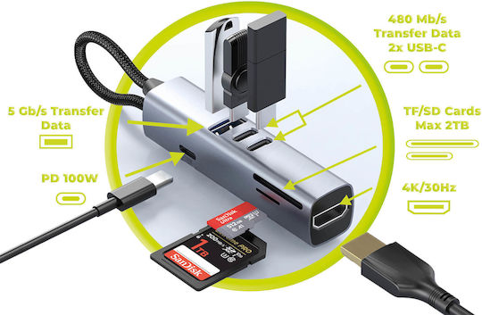 Mobile Origin USB Hub 3 Ports with USB-C / USB-A Connection