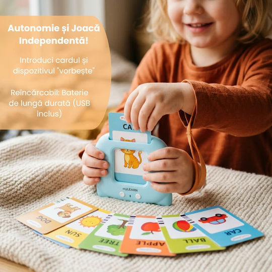 Jucărie Educativă Interactivă Cititor De Carduri Pentru Copii 224 Cuvinte În Engleză Învățare Prin Joacă Vocabular Animale Fructe Mașini Usb Reîncărcabil Albastru Roz