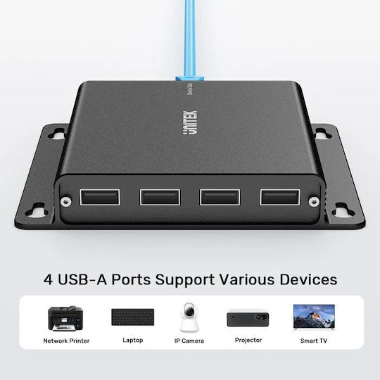 Unitek Hub 4 Θυρών με σύνδεση USB-A / Ethernet