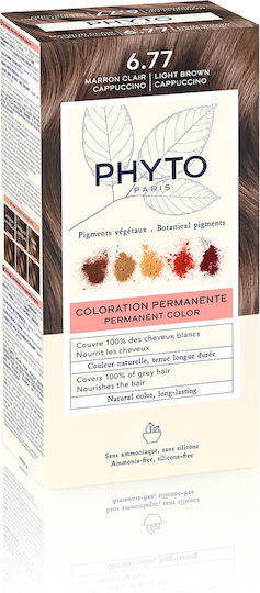 Phyto Phytocolor Hair Dye No Ammonia 6.77 Light Marron Cappuccino 50ml