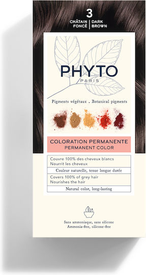 Phyto Phytocolor Hair Dye No Ammonia 3.0 Dark Brown 50ml