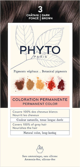 Phyto Phytocolor Hair Dye No Ammonia 3.0 Dark Brown 50ml