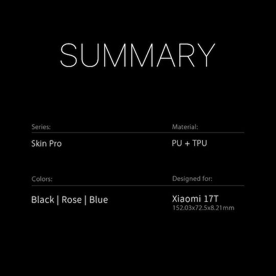 Dux Ducis Skin Pro Series Book Synthetic Leather / Silicone / Leather Pink (Xiaomi 17T)