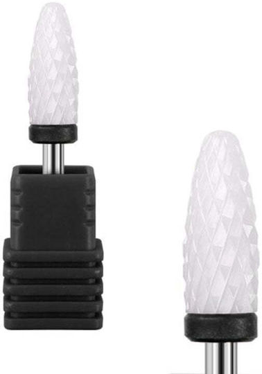 Ceramic Nail Drill Bit with Flame Shape Black